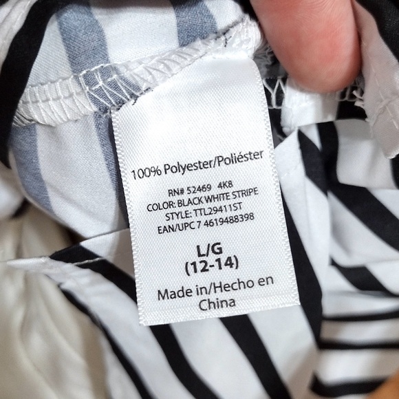 Time and Tru Women's Large (12-14) White & Black Striped Tank Top - Picture 8 of 9